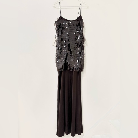 aje violette bubble hem maxi dress black Aje Violette Bubble Hem Maxi Dress Hire Melbourne